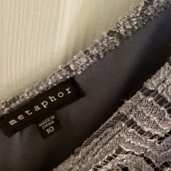 Black and Silver Metaphor Glitter Cocktail Dress - Picture 3 of 3